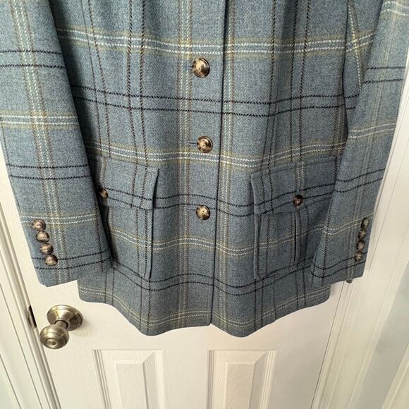 Pendleton Women’s Wool Blazer Size 10 – Blue Plaid “Oregon Wool” Lined Jacket - Picture 5 of 12